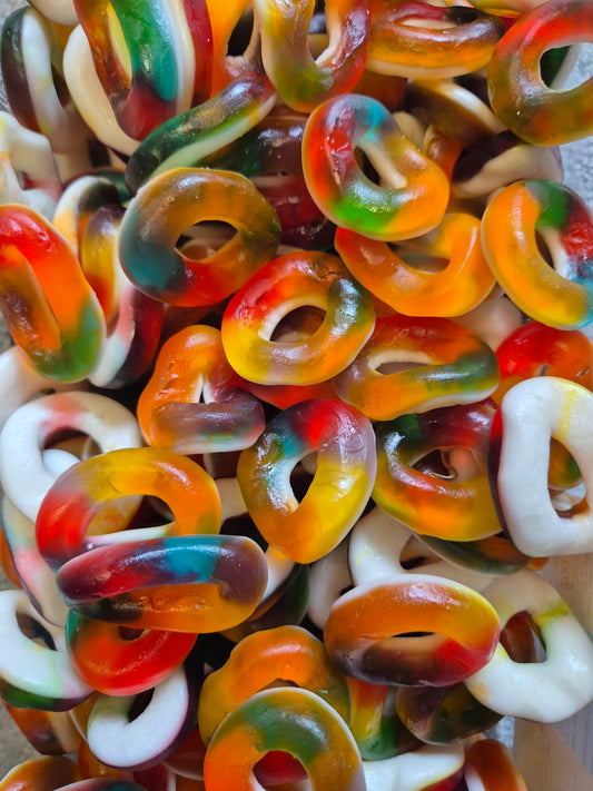 Anneaux multicolore lisses (100gr)